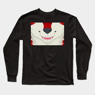 Red Husky Face Long Sleeve T-Shirt